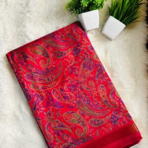 Printed Pink Silk Sare